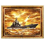 Картина янтарная "Крейсер" 30х40 см