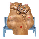 0073802  Сувенир КОМПОЗИЦИЯ  КОТЫ "ЛЮБОВЬ ГРЕЕТ" 115мм Б01