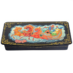 0048166/17*8см Шкатулка лаковая миниатюра Холуй"Тройка"119,5