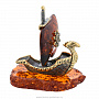 Статуэтка с янтарем "Корабль Ладья", фотография 1. Интернет-магазин ЛАВКА ПОДАРКОВ