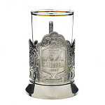 5370-Кур Подстаканник никелированный "КУРСКИЙ ВОКЗАЛ" ПРЕЗЕНТ