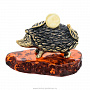 Статуэтка с янтарем "Осенний ежик", фотография 1. Интернет-магазин ЛАВКА ПОДАРКОВ