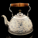 0048070 Серебро 875* ЧАЙНИК гравировка, чернение серебра в П/У 933,8