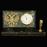 11525 Бронза Часы "Герб" Змеевик (1.39.0)