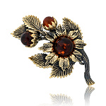 0051098/2060.4 Брошь Лето (коньячный)