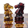 Шахматы с инкрустацией и фигурами из янтаря "Камелот" 45х45 см, фотография 4. Интернет-магазин ЛАВКА ПОДАРКОВ