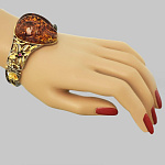 724053/26,090г  Серебро 925* БРАСЛЕТ вст.Янтарь р/п