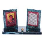 0039538/8802 Нат.камень ИКОНА наст."Молитва о детях" змевик 180*70*105мм 740гр