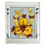 Цветочная композиция-панно из янтаря 20х25 см, фотография 1. Интернет-магазин ЛАВКА ПОДАРКОВ