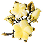 0058510/2139.4 Брошь Цветок Петуния (белый)