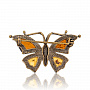 Брошь с янтарной вставкой "Бабочка", фотография 1. Интернет-магазин ЛАВКА ПОДАРКОВ