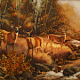 Картина янтарная "Олени в лесу" 60х40 см, фотография 2. Интернет-магазин ЛАВКА ПОДАРКОВ