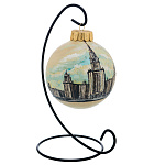 Елочный шар с ручной росписью "Москва. МГУ"