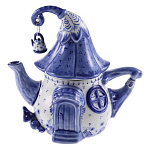 0074468 Гжель Чайник"Теремок" в коб