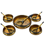 0021731/кудрина золото на черном Хохлома Набор д/окрошки 10пр.(в/кат) 63520000010