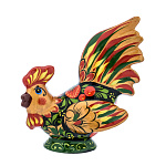 0068169 Хохлома  статуэтка "Петушок"  9*6*11см керамика