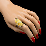 720052/17,06г  Серебро 925* КОЛЬЦО вст.Янтарь р/п