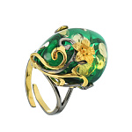 0068259/7,44г Серебро 925* КОЛЬЦО вст.Янтарь/позолота/родий