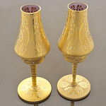 /Нб  НАБОР ПОДСВЕЧНИКОВ 2шт стекло, стразы,позолота