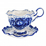 Чайная пара “Снежинка”. Гжель, фотография 4. Интернет-магазин ЛАВКА ПОДАРКОВ