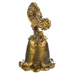 0035084 Бронза КОЛОКОЛЬЧИК волнистый "ПЕТУХ БОЕЦ" 4*6,5см