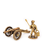 0029745 Микляихское литье Статуэтка ПУШКА С ПУШКАРЕМ (Р-4)