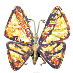 Янтарь Скульптура "Бабочка" бронза