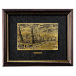 Офорт черно-белый "Вид на Кремль. Старая Москва" 25х32 см