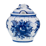 Медовница фарфоровая с росписью "Пчелка". Гжель