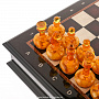 Шахматный ларец с янтарными фигурами "Королевский" 48х48 см, фотография 4. Интернет-магазин ЛАВКА ПОДАРКОВ
