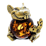 0058672/140 Сувенир Мышь Сытый Крыс (коньячный)