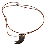 0070341 КУЛОН "МЕДВЕДЬ" 5 см коготь медведя,шнур кожа, золоч