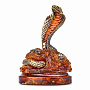 Змея Символ года 2025. Сувенир из бронзы и янтаря "Королевская кобра", фотография 3. Интернет-магазин ЛАВКА ПОДАРКОВ