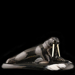 0015960/АСС Изделия из кости Серьги"Тюльпаны"15*10мм,Бивень мамонта, В АССОРТ.