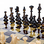Шахматный ларец с фигурами из янтаря "Капучино" 48х48 см, фотография 2. Интернет-магазин ЛАВКА ПОДАРКОВ