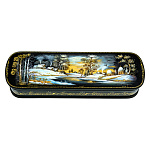 0044169 Лаковая миниатюра Шкатулка "Зимний вечер" 20*06*04 см 1176-6