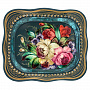 Поднос с авторской росписью "Цветы" 24х20 см, фотография 2. Интернет-магазин ЛАВКА ПОДАРКОВ