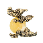 0072096 Скульптура "ДРАКОН"  бронза/янтарь белый 147-1