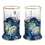 Набор подстаканников с ручной росписью. Жостово