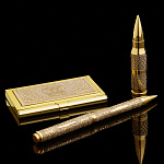 Подарочный набор с визитницей, ручкой и Usb-флешкой. Златоуст