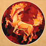 Янтарное мозаичное панно "Конь-огонь". Эксклюзив, фотография 2. Интернет-магазин ЛАВКА ПОДАРКОВ