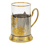 Подстаканник "Богатырская застава" никелированный с позолотой, фотография 1. Интернет-магазин ЛАВКА ПОДАРКОВ
