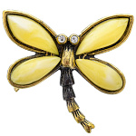 0058499/1715.4 Брошь Стрекозка (белый)