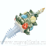  Фарфор  ПРОБКА НА БУТЫЛКУ "Елка"сувенирная в цвете 