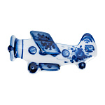  Гжель Магнит ПОКОРИТЕЛИ НЕБА "САМОЛЕТ"авт.Ларин 