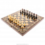 Шахматы с инкрустацией и фигурами из янтаря "Арабески-Марин" 56х56 см, фотография 1. Интернет-магазин ЛАВКА ПОДАРКОВ