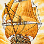 Картина янтарная "Корабль-парусник" 60х40 см, фотография 3. Интернет-магазин ЛАВКА ПОДАРКОВ