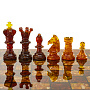 Шахматы с инкрустацией и фигурами из янтаря 50х50 см, фотография 3. Интернет-магазин ЛАВКА ПОДАРКОВ
