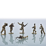 0024279-НБ Бронза НАБОР СОЛДАТИКОВ "СОВЕТСКАЯ МОРСКАЯ ПЕХОТА 1941-43ГГ"  6шт.