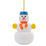 0035028-5*8см НОВОГОДНЯЯ игрушка-подвес "СНЕГОВИК" деревянная